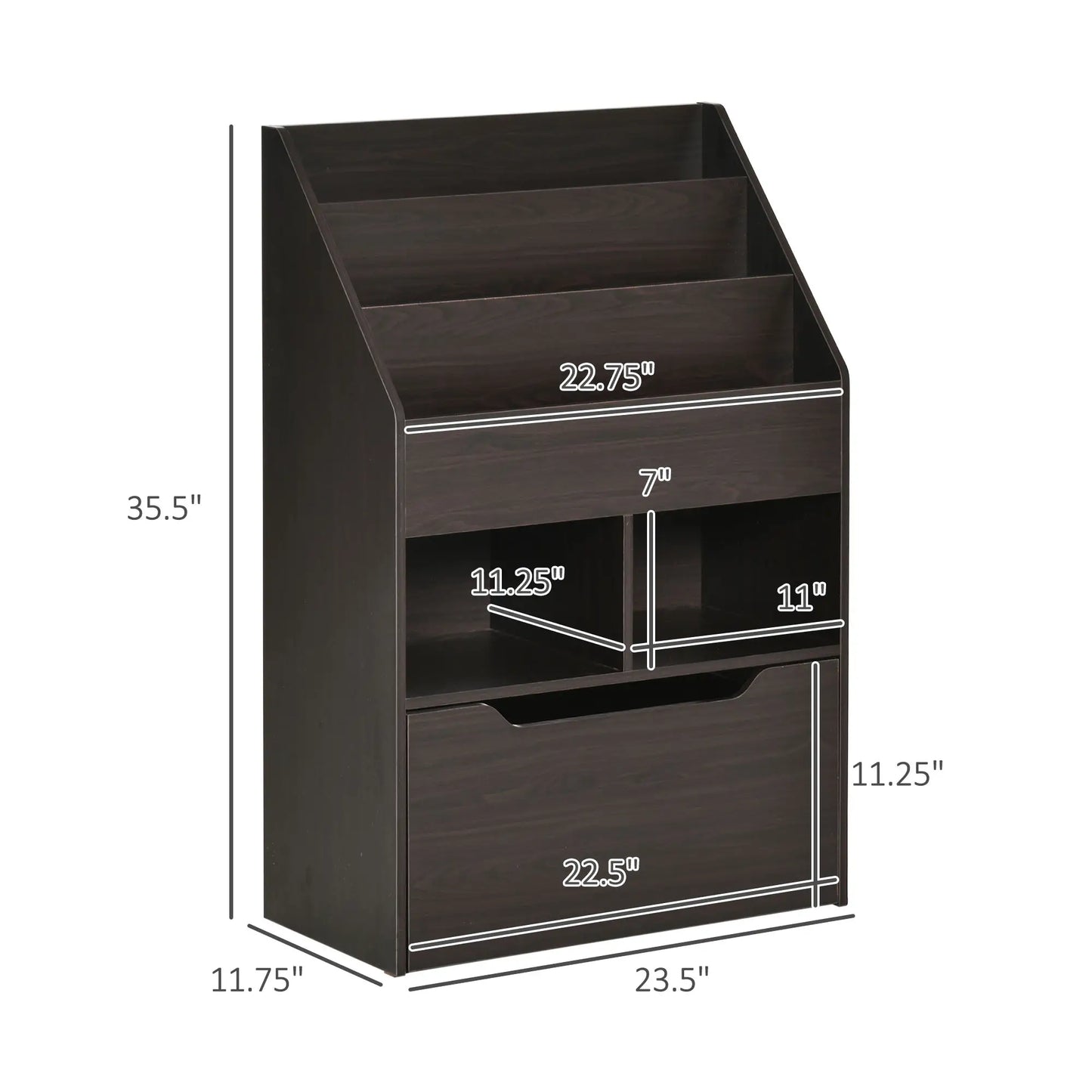 Kids Bookcase, Multi-Shelf Organizer with Drawer, Brown Baby & Kids Storage at Gallery Canada