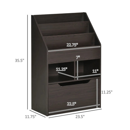 Kids Bookcase, Multi-Shelf Organizer with Drawer, Brown Baby & Kids Storage at Gallery Canada