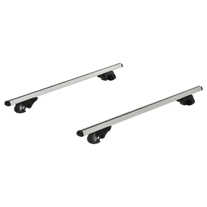 2pc Lockable Aluminum Roof Rack Cross Bars, Adjustable Luggage Carrier (53"), Silver Automotive at Gallery Canada