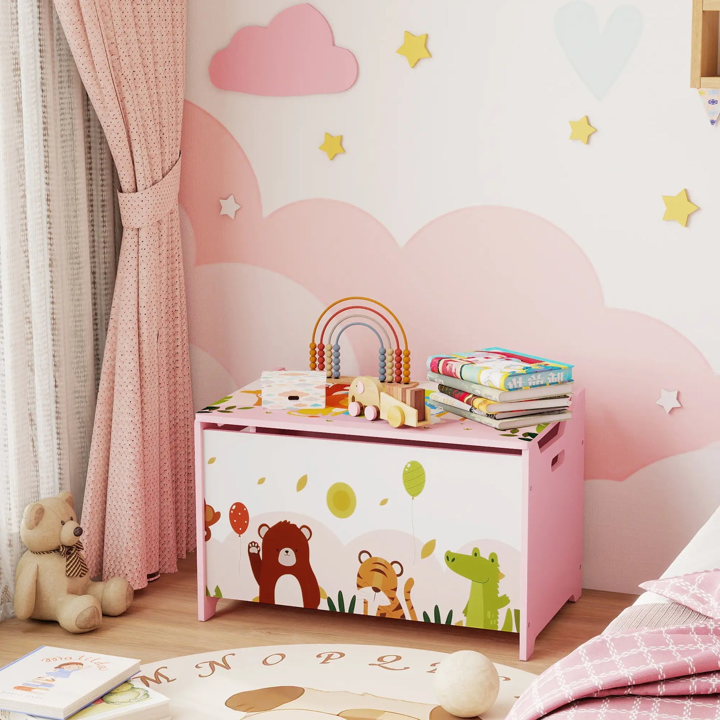 Kids Storage Chest with Lid, Toy Box Organizer, Pink Baby & Kids Storage at Gallery Canada