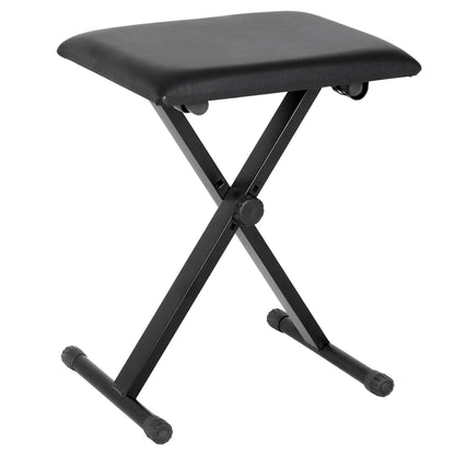 Adjustable Piano Bench, X-Style Folding Stool, Padded Seat, Black Piano Benches at Gallery Canada