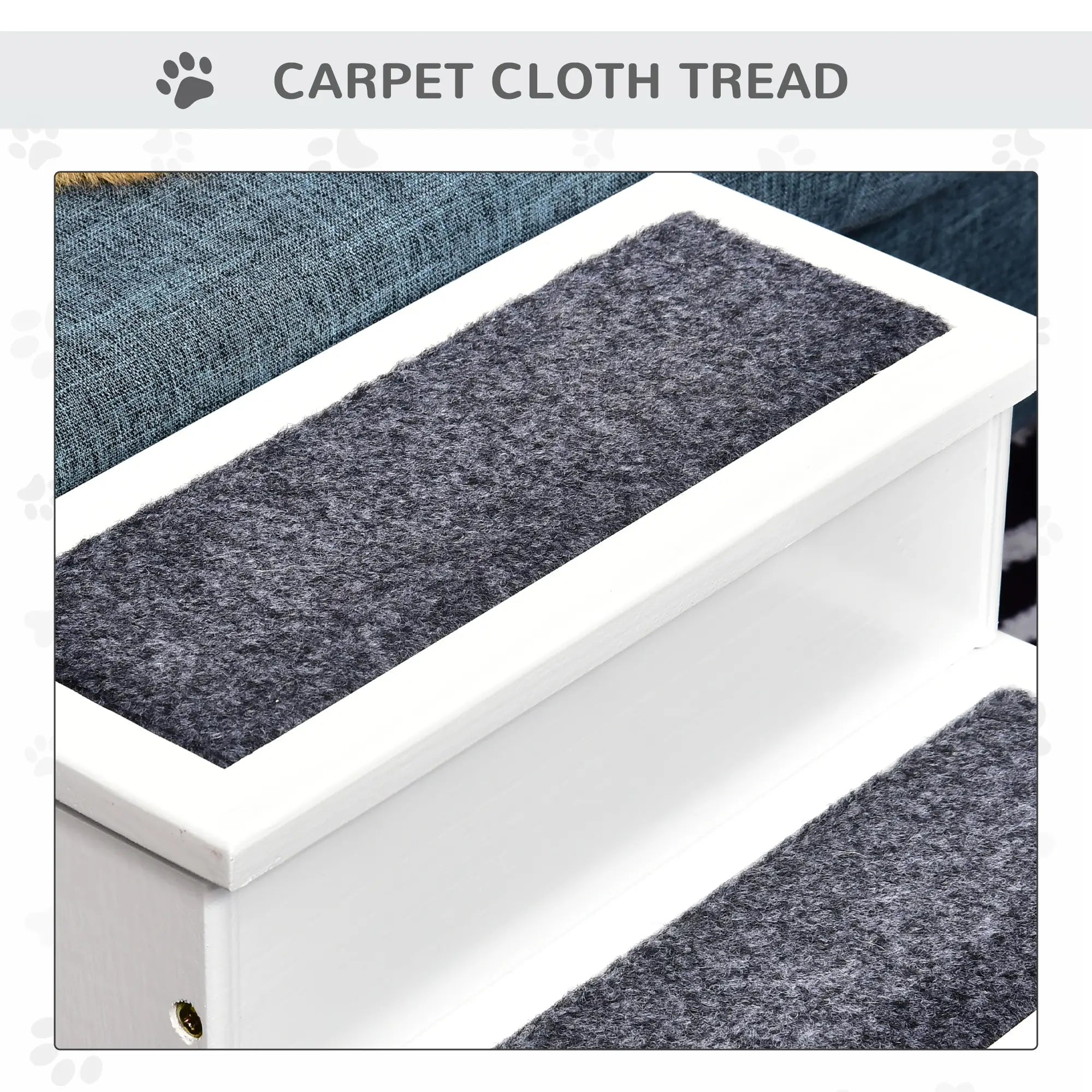 3-Step Dog Stairs For Small Dogs, Wooden Ramp With Storage Box, White Dog Stairs at Gallery Canada