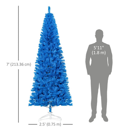 7FT Pencil Christmas Tree, Artificial, Automatic Open, Blue Pencil Christmas Trees at Gallery Canada