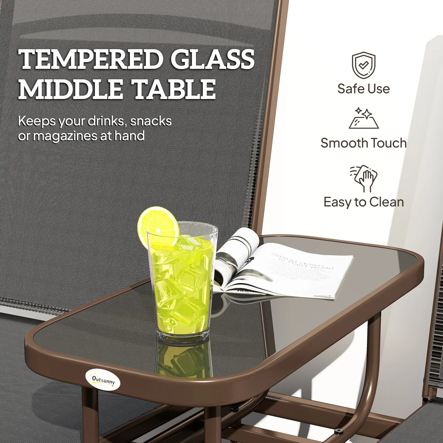 2 Person Patio Glider Rocking Chair, Outdoor Loveseat, Black Outdoor Gliders at Gallery Canada