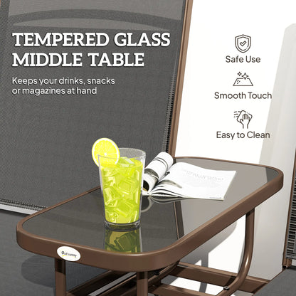 2 Person Patio Glider Rocking Chair, Outdoor Loveseat, Black Outdoor Gliders at Gallery Canada