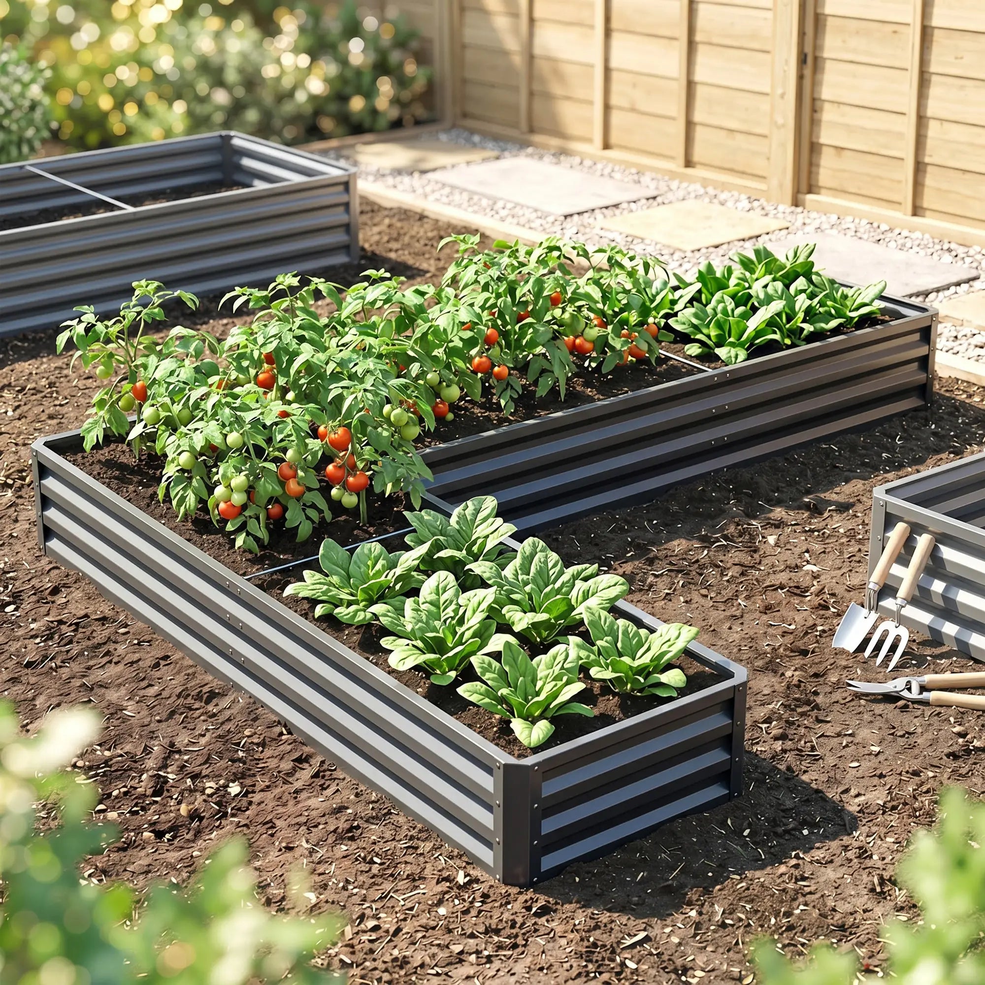 L-Shaped Raised Garden Bed, 82