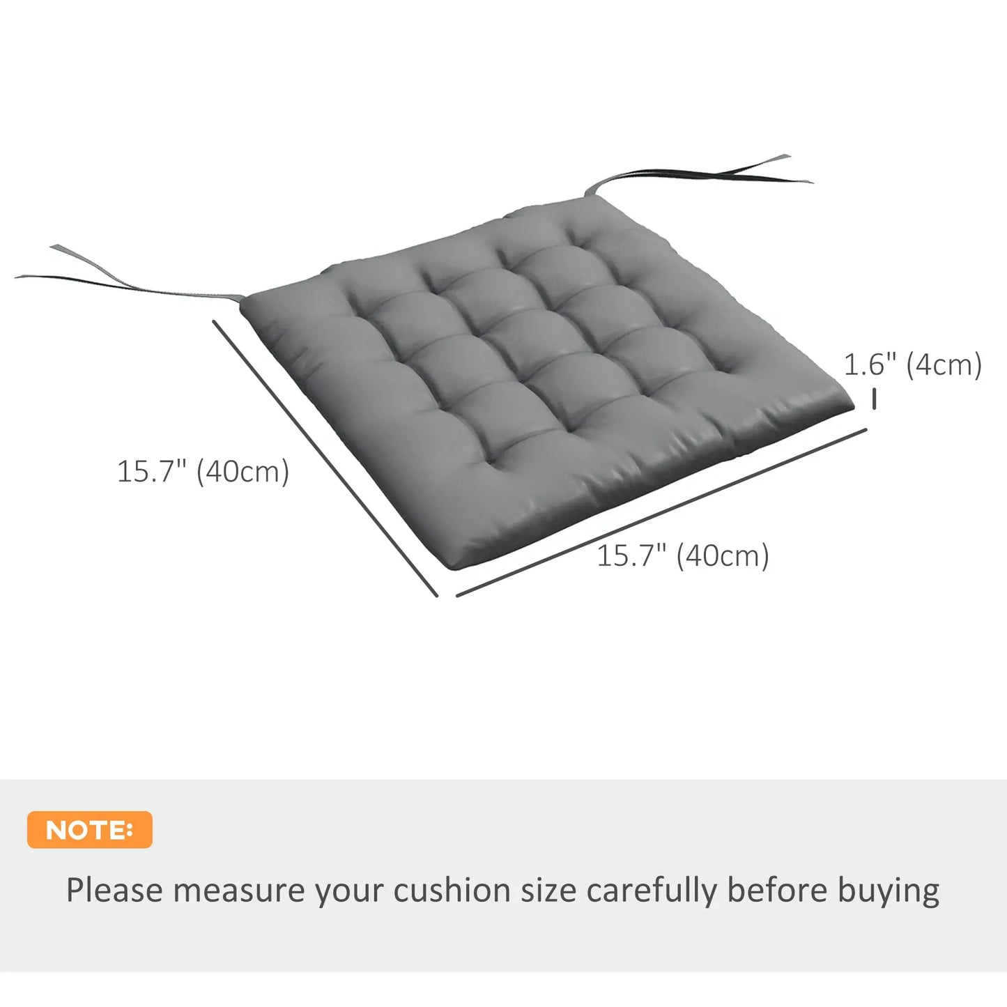 6-Piece Seat Cushion Pillows, Button Tufted Patio Chair Cushions, Charcoal Grey Patio Chair Cushions at Gallery Canada