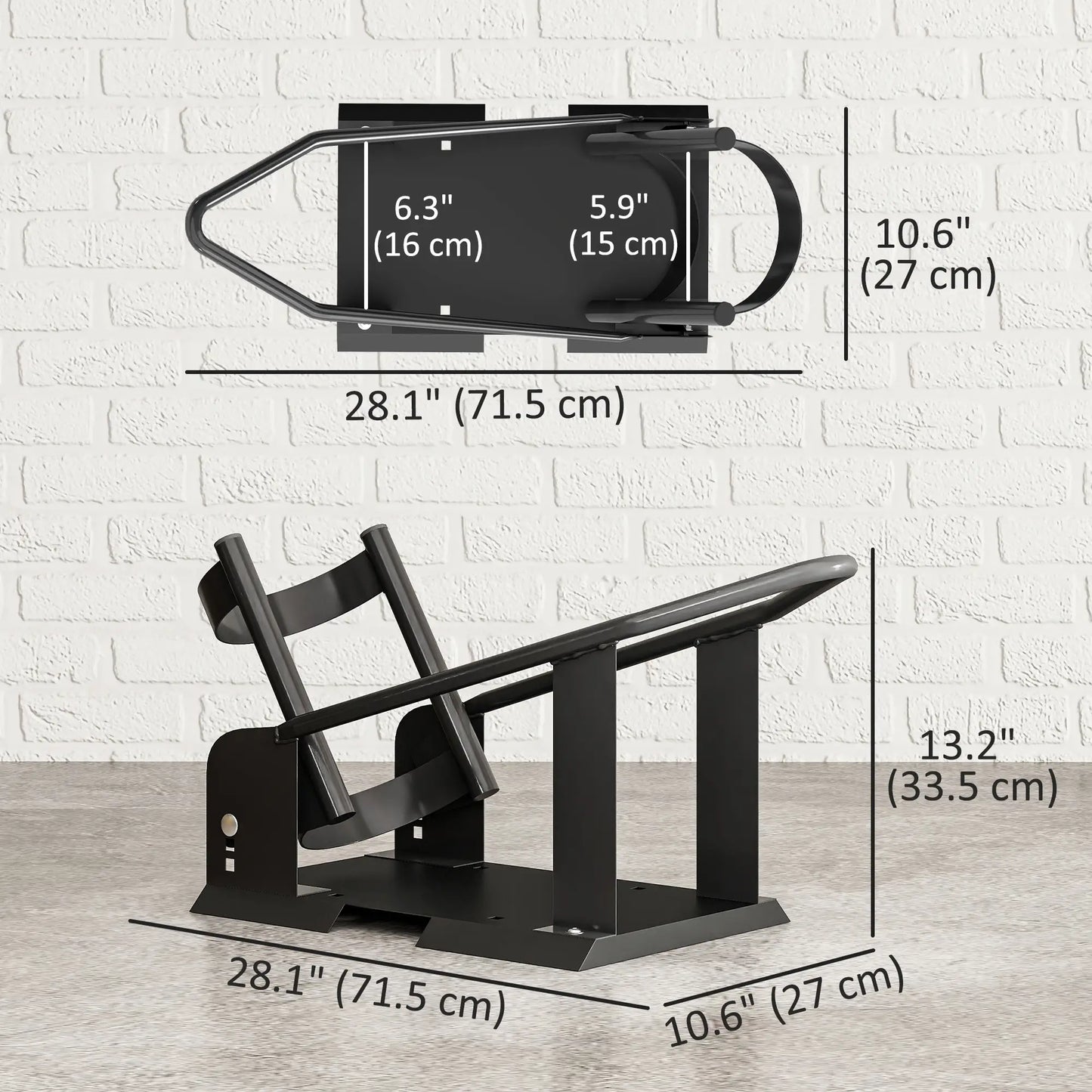 Motorcycle Wheel Chock, 1800 lbs Capacity, Steel, 15"-21" Wheels, Black Bike Parking Stands at Gallery Canada