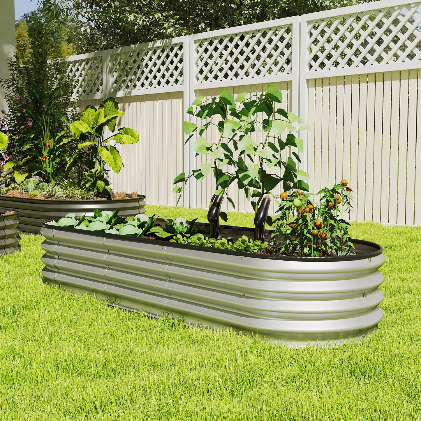 Galvanized Raised Garden Bed, 6 x 2 x 1 ft, Silver Galvanized Planter Boxes at Gallery Canada
