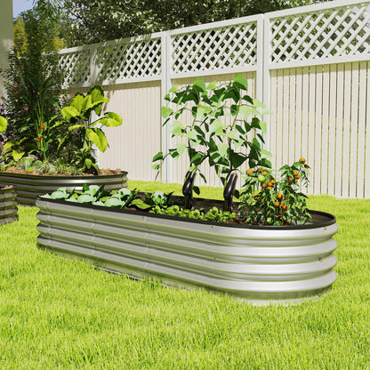 Galvanized Raised Garden Bed, 6 x 2 x 1 ft, Silver Galvanized Planter Boxes at Gallery Canada