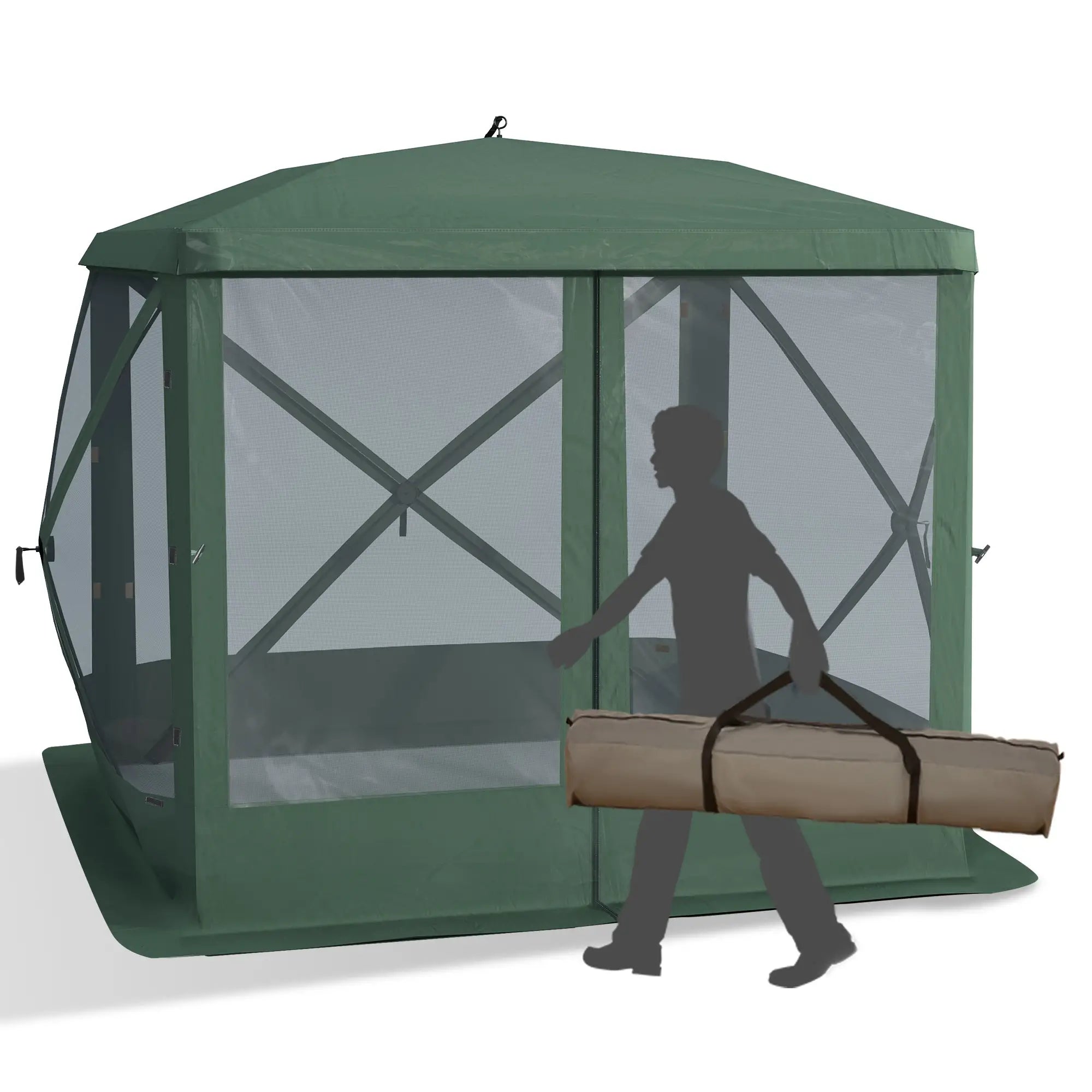 Pop-Up Tent, Foldable, Zippered Door, Ground Stakes, Fits 3-4 People, Green Pop Up Canopies at Gallery Canada