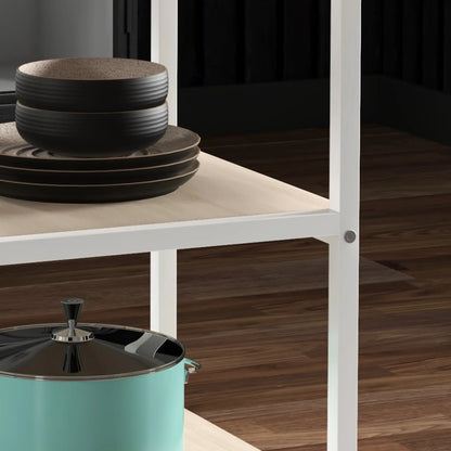 Round Kitchen Table, 39.4 Inch, Storage Shelves, Oak Dining Tables at Gallery Canada