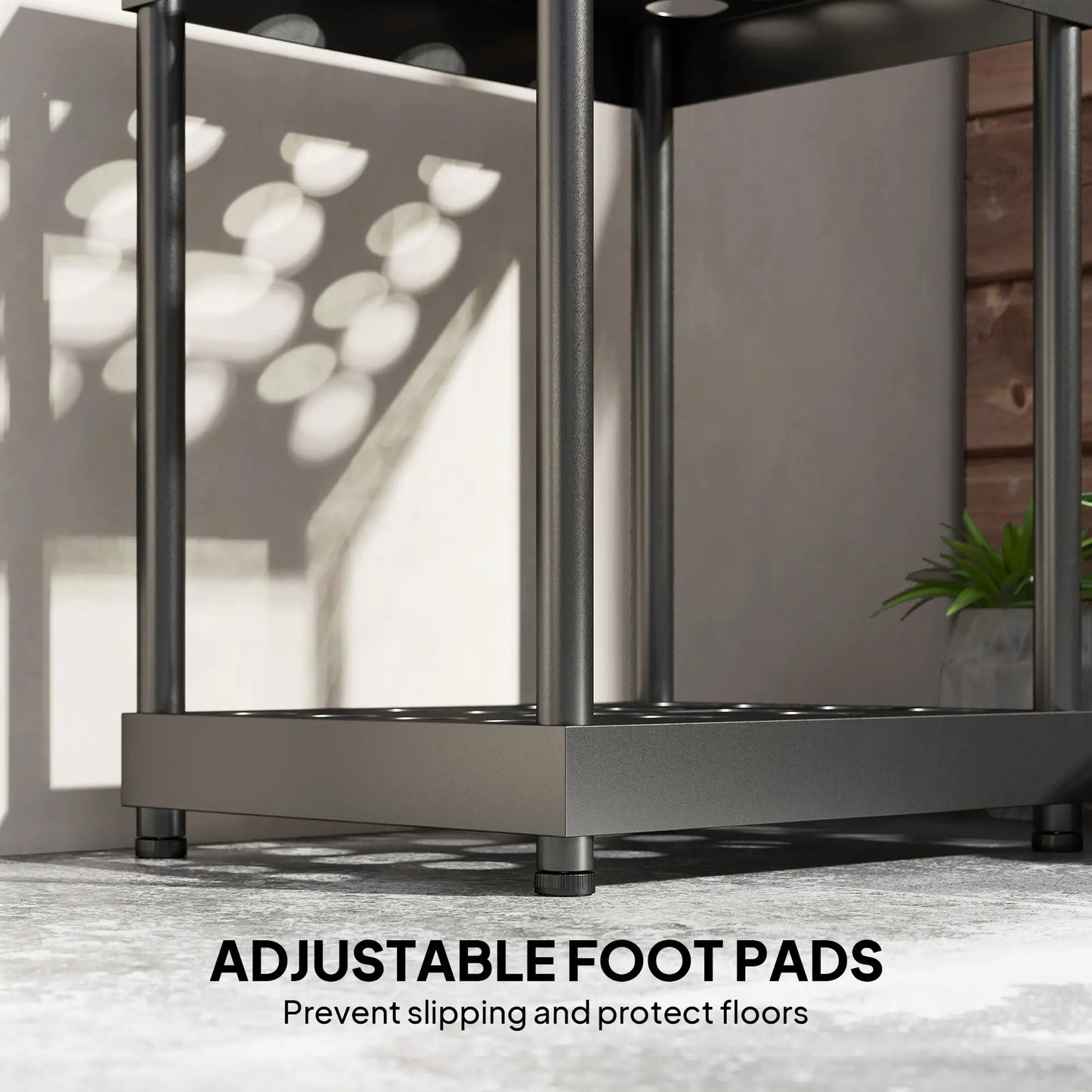 Heavy-Duty Metal Garden Tool Storage Rack, 16 Tool Organizer