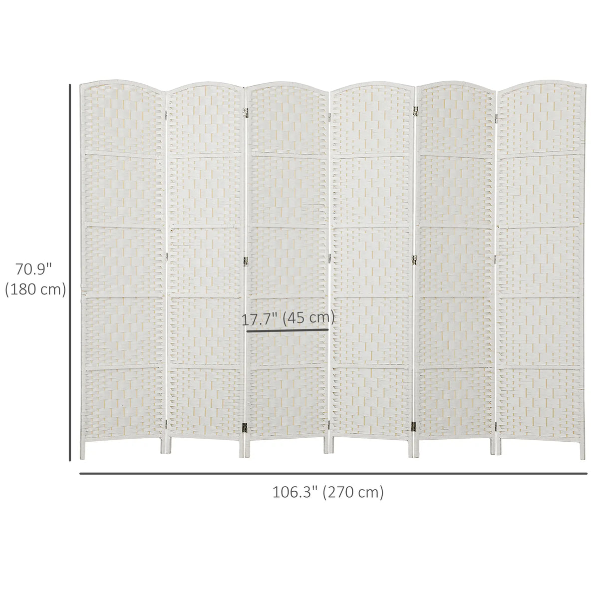 6ft Folding Room Divider, Wooden Frame, Natural Room Dividers at Gallery Canada