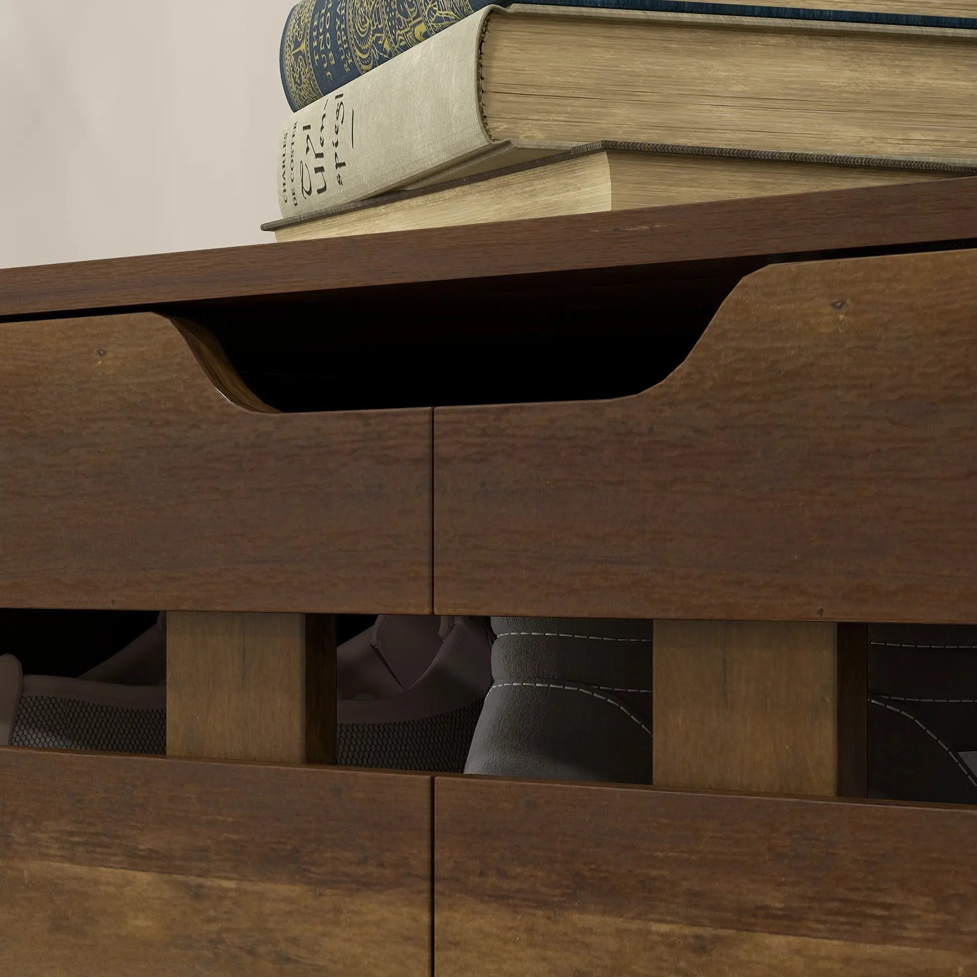 21 Pair Shoe Cabinet, 5-Tier Double Door, 5-Tier Open Shelves, Brown Shoe Storage Cabinets & Racks at Gallery Canada