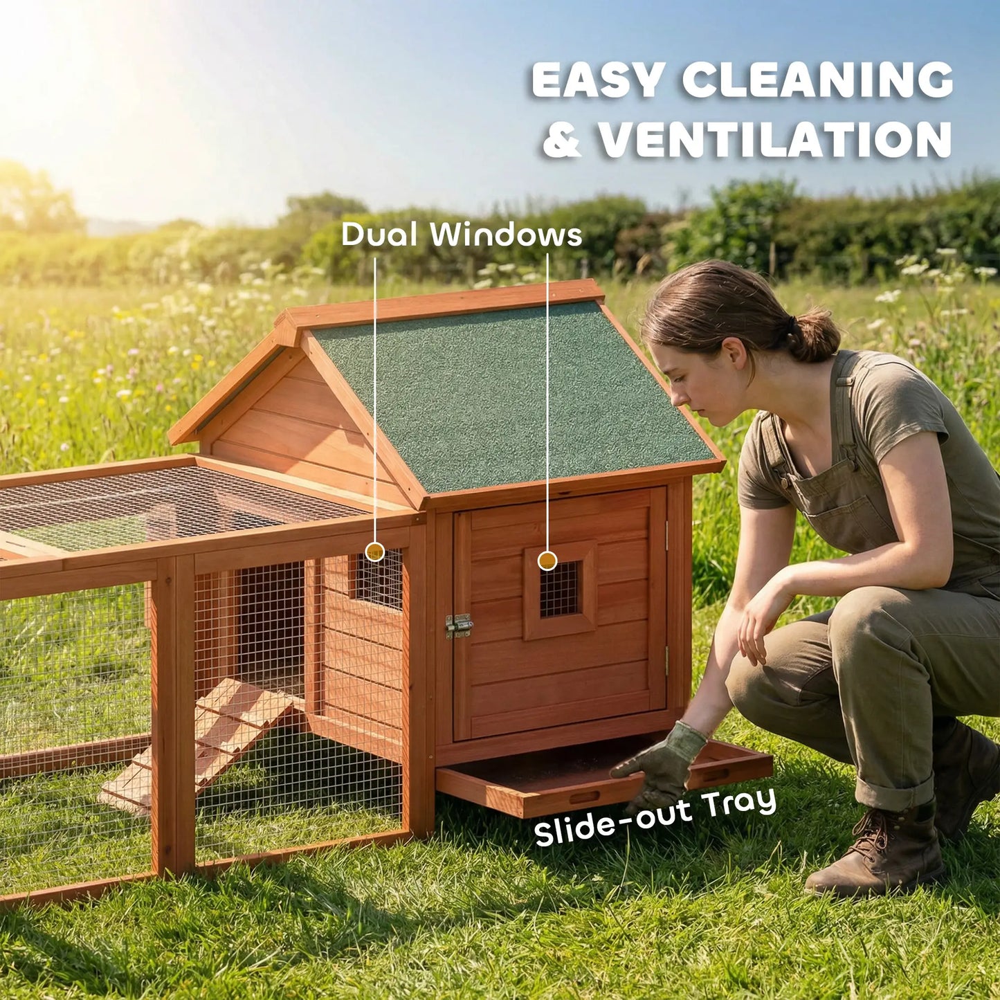 72" Wooden Chicken Coop For 2 Chickens, Poultry Cage With Run Chicken Coops at Gallery Canada