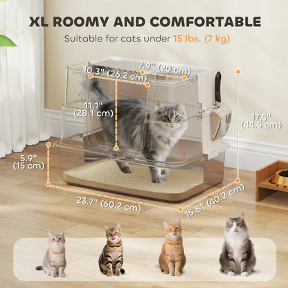 XL Stainless Steel Litter Box, 100° Flip Top, Scoop, Dual Entry, Odor Free Cat Litter Box Enclosures at Gallery Canada