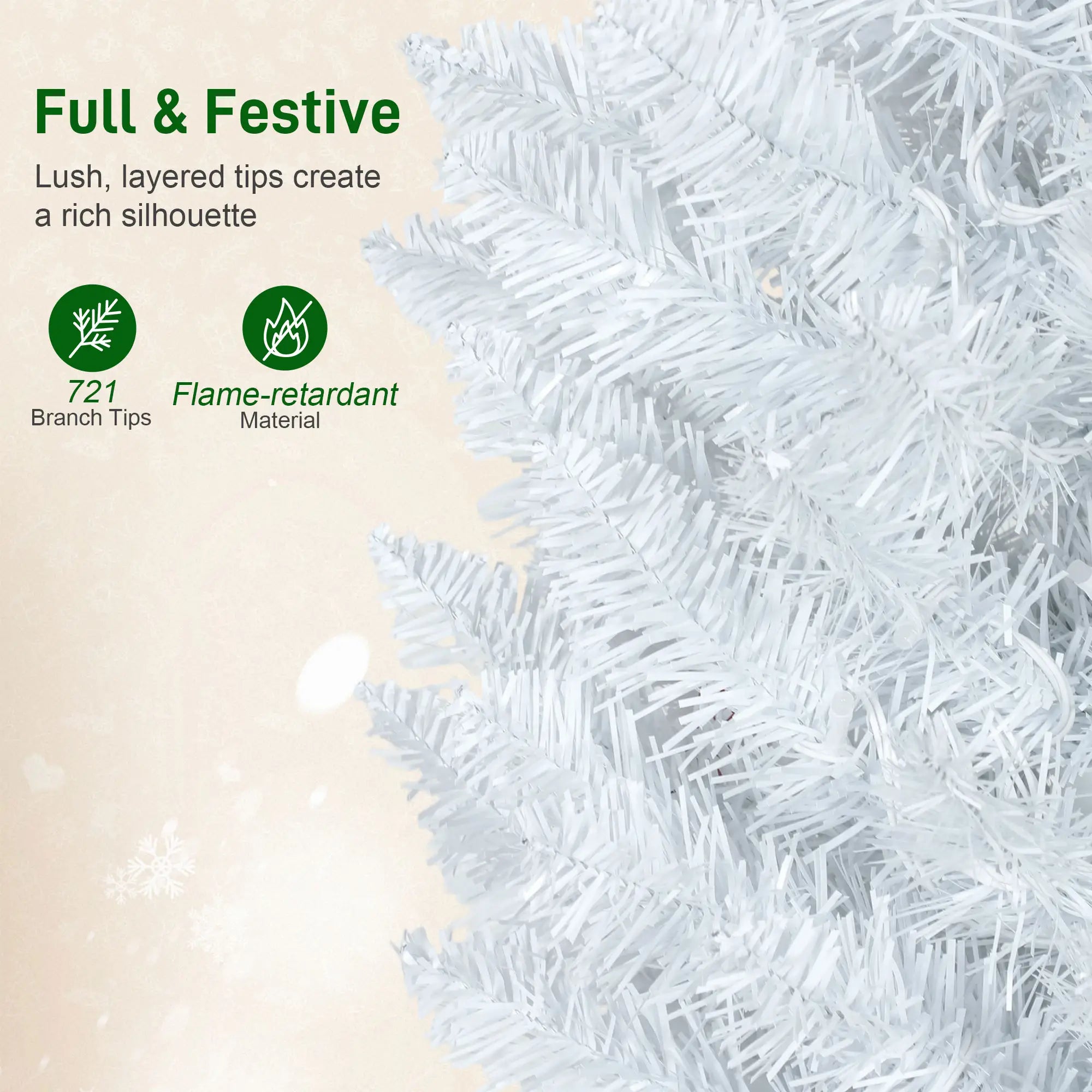 9ft Christmas Tree, Colorful DIY Synchronized LEDs, Hinged Pencil, White, White Pencil Christmas Trees at Gallery Canada