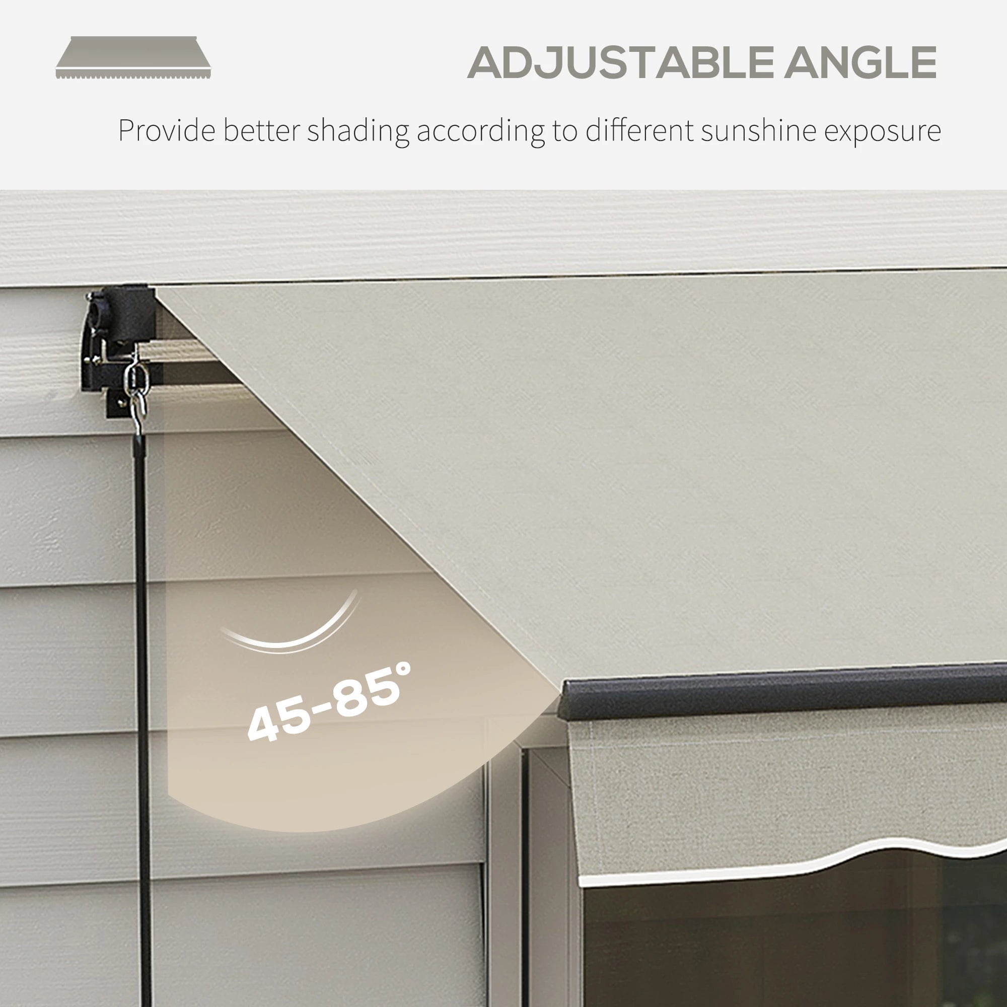15' x 10' Retractable Awning, UV Resistant Sunshade Shelter, Light Grey Window Awnings at Gallery Canada