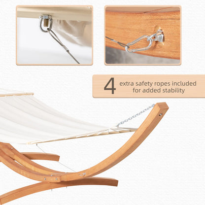 13' Outdoor Hammock with Stand, Wooden Arch, Includes Straps, White Hammocks with Stand at Gallery Canada