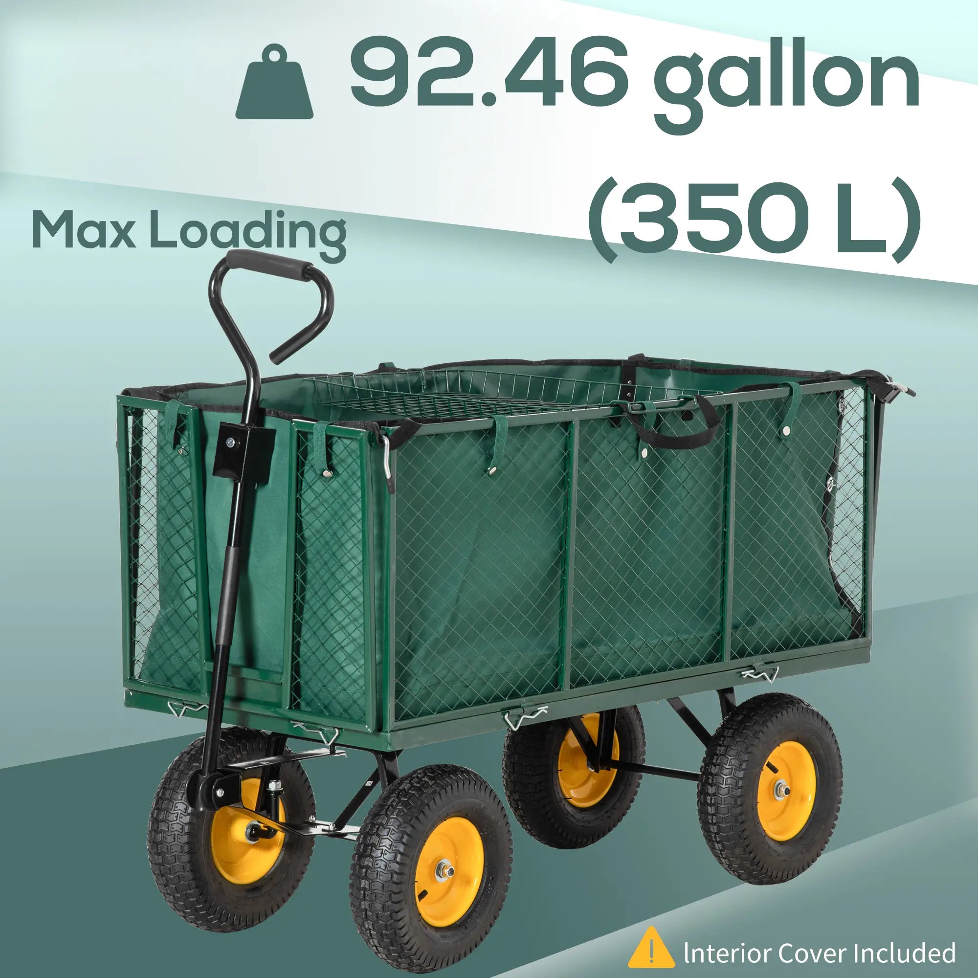 342L Utility Wagon Cart, Removable Mesh Sides, Flatbed for Beach Lawn Yard Folding Garden Carts at Gallery Canada