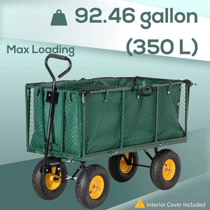 342L Utility Wagon Cart, Removable Mesh Sides, Flatbed for Beach Lawn Yard Folding Garden Carts at Gallery Canada