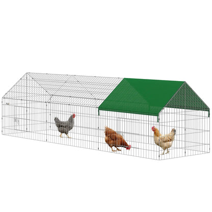 Metal Chicken Coop, UV-Resistant Cover, 106" x 29.5" x 29.5", Green Chicken Coops at Gallery Canada