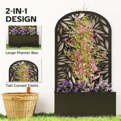 Metal Garden Bed with Trellis for Climbing Plants Galvanized Planter Boxes at Gallery Canada