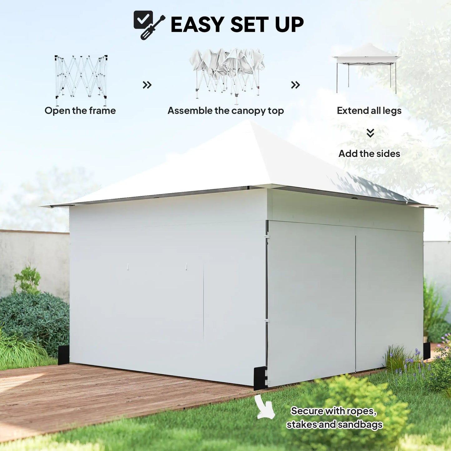 12 x 12 ft Pop Up Canopy Tent, UPF50+ 420D Outdoor Shelter, Silver Pop Up Canopies at Gallery Canada