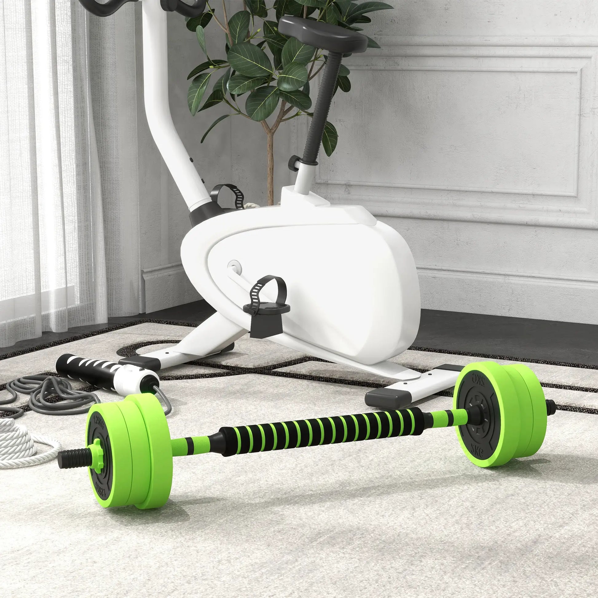 88lbs Adjustable Weight Dumbbell Set, Barbell, Kettlebell, Push Up Stand, Green Dumbbells & Barbells at Gallery Canada