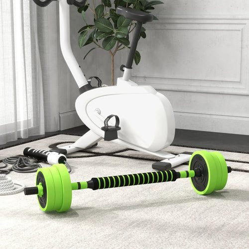 88lbs Adjustable Weight Dumbbell Set, Barbell, Kettlebell, Push Up Stand, Green