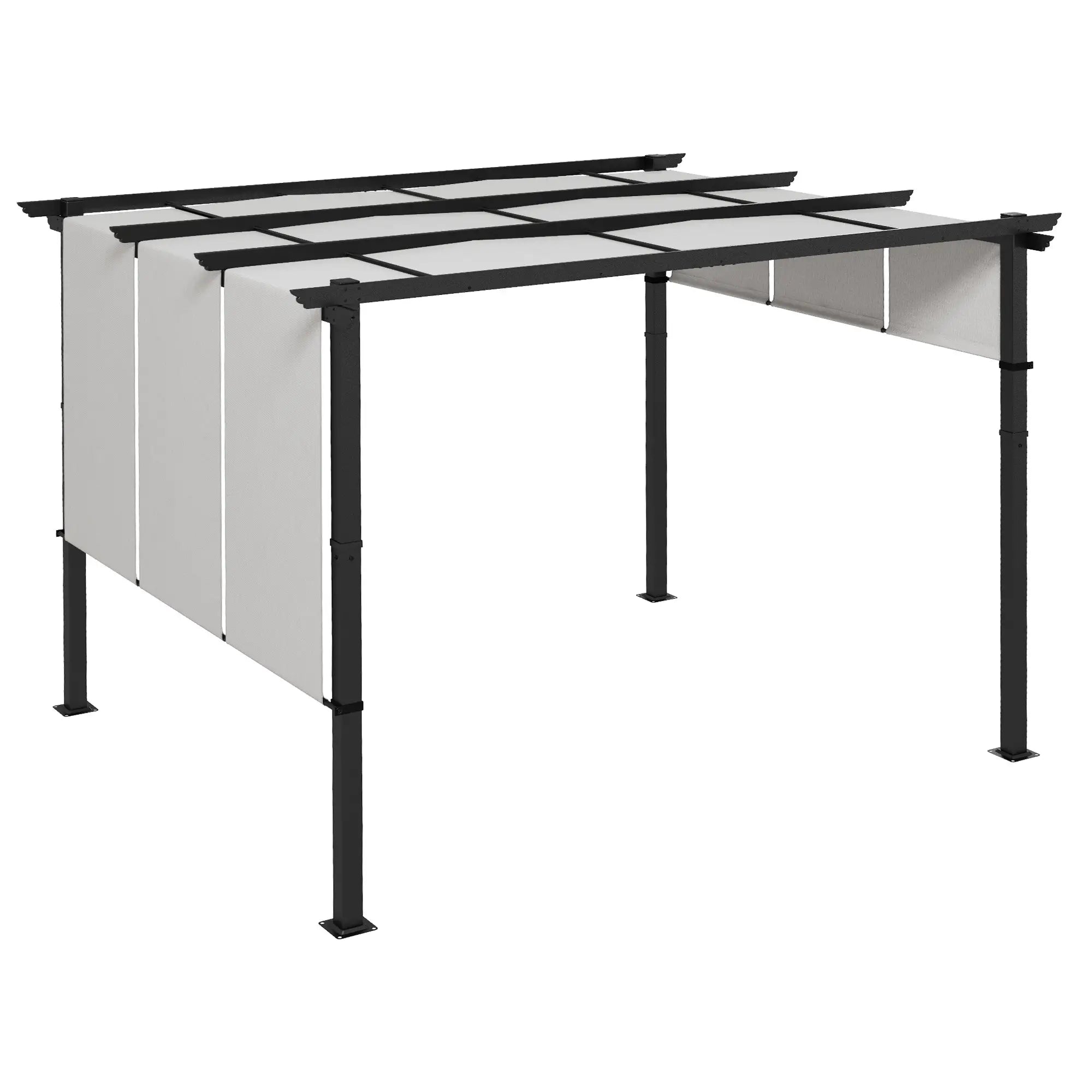 10' x 12' Metal Pergola With Retractable Canopy, For Garden Patio Pergolas at Gallery Canada