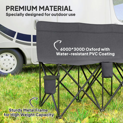 6 Seat Folding Camping Chair, Cup Holder, Carrying Case, Dark Grey Picnic Tables & Camping Chairs at Gallery Canada