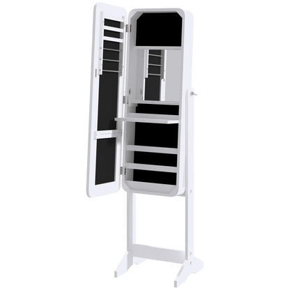 Freestanding Jewelry Cabinet Armoire, LED Lighted Organizer, Adjustable, White Jewelry Armoire & Jewellery Mirror Cabinets at Gallery Canada
