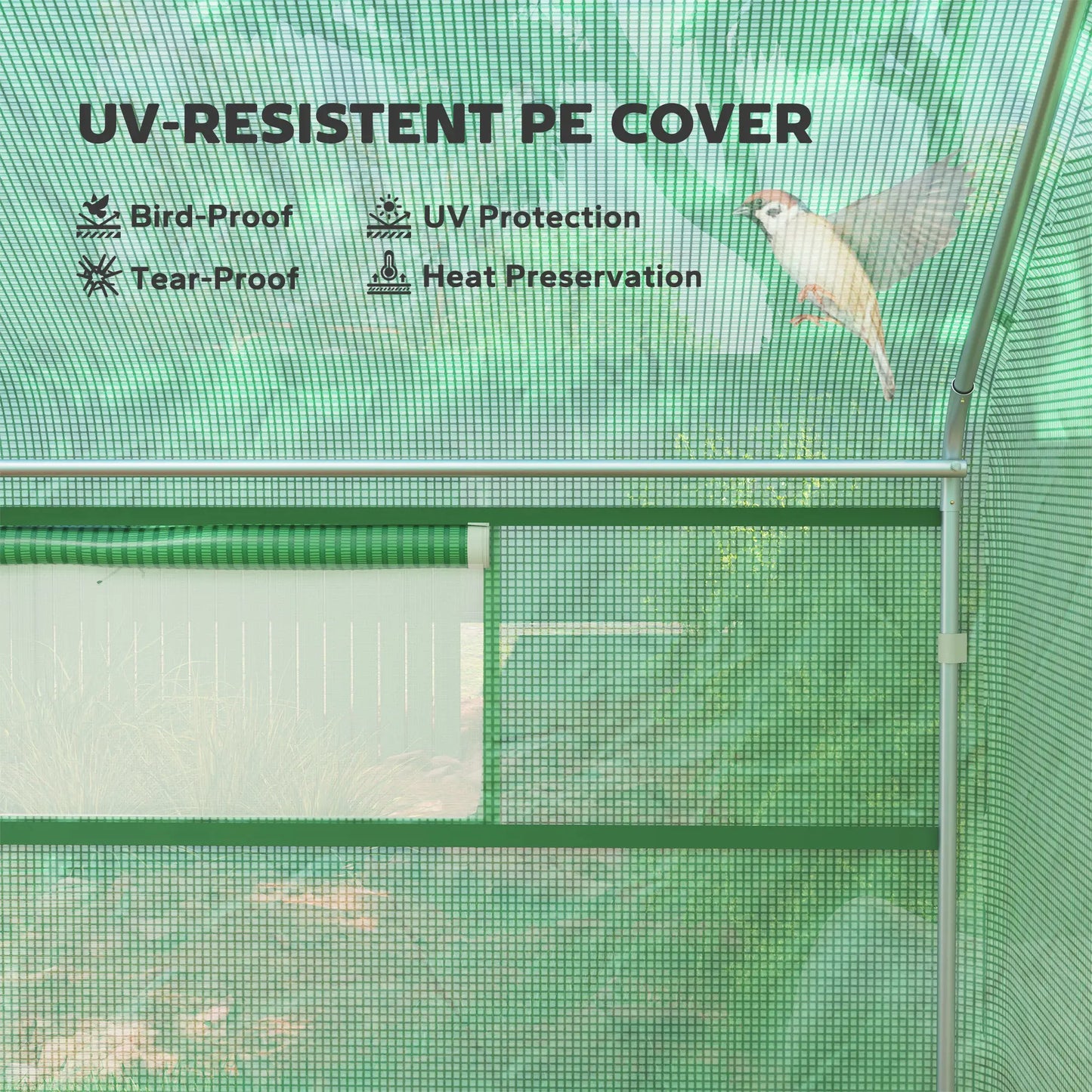 Walk-in Tunnel Greenhouse, Galvanized Steel Frame, 13' x 10' x 6.5', Green Tunnel Greenhouses at Gallery Canada