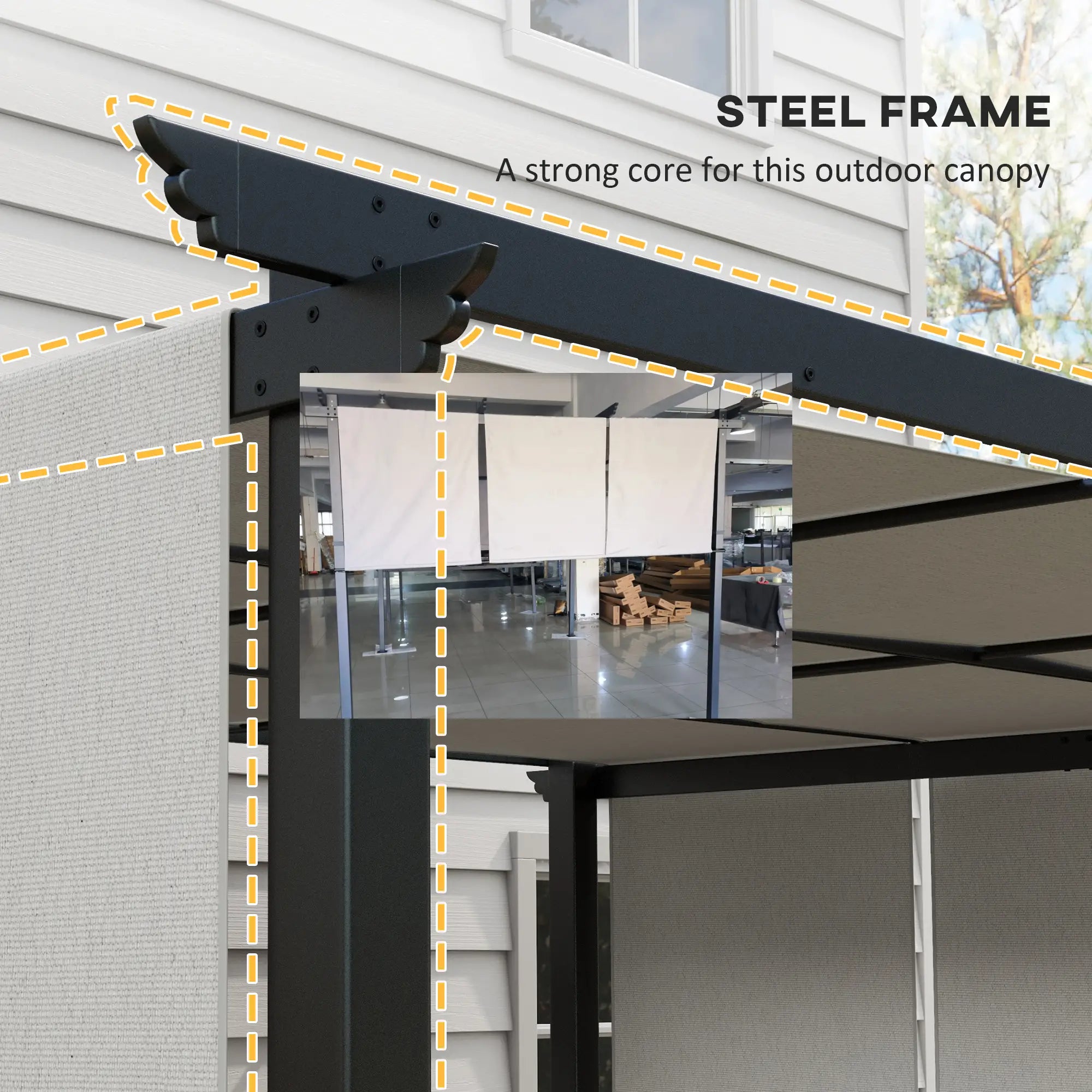 10' x 12' Metal Pergola With Retractable Canopy, For Garden Patio Pergolas at Gallery Canada