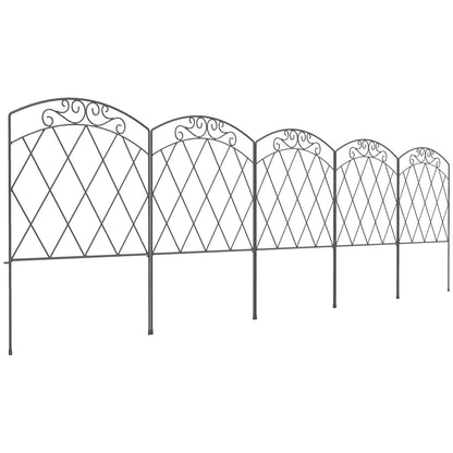 5 Pack Garden Fencing, Swirls Black, Decorative Animal Barrier, Black Garden Fences at Gallery Canada