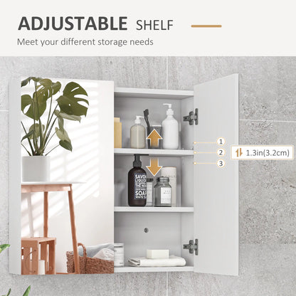 24" x 24" Medicine Cabinet, Wall Mounted, Mirrored Doors, Adjustable Shelves, Soft Close, High Gloss, White Mirror Medicine Cabinets at Gallery Canada