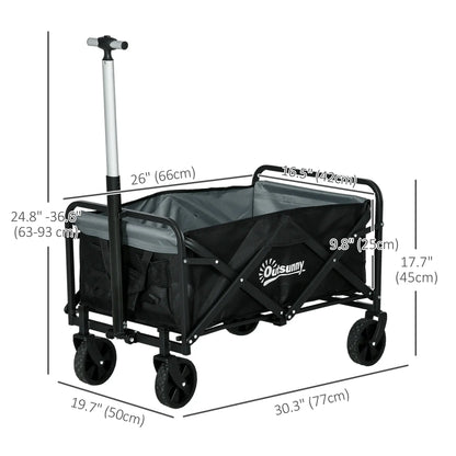 Steel Frame Folding Garden Cart, Collapsible Wagon, Telescopic Handle Folding Garden Carts at Gallery Canada