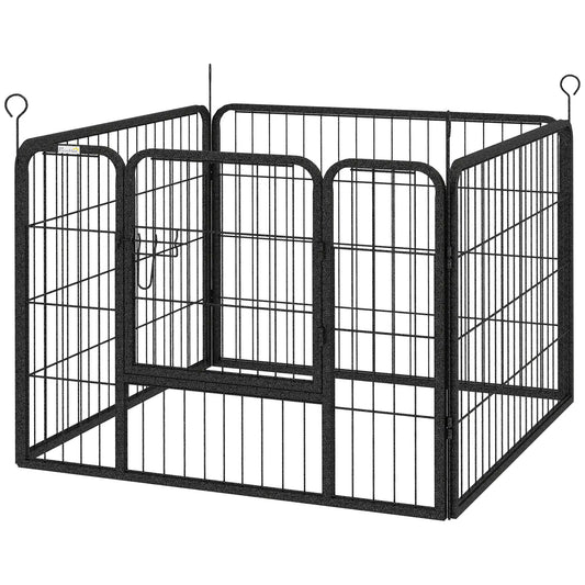 Metal Pet Playpen with Gate, Indoor Outdoor, Small Animal Houses, Kennels & Pens Grey at Gallery Canada