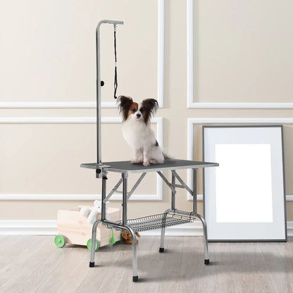 36-Inch Dog Grooming Table, Stainless Steel, Adjustable Arm, Basket Dog Grooming Tables at Gallery Canada