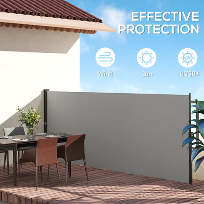 13' x 5' Retractable Side Awning, Outdoor Privacy Screen, Light Grey Retractable Side Awning at Gallery Canada
