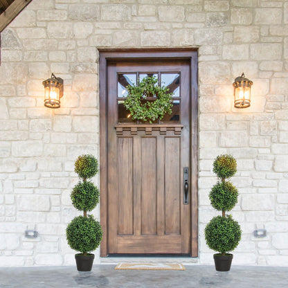 2 Pack 40" Artificial Boxwood Topiary Ball Trees, Indoor Outdoor, Green Artificial Trees at Gallery Canada