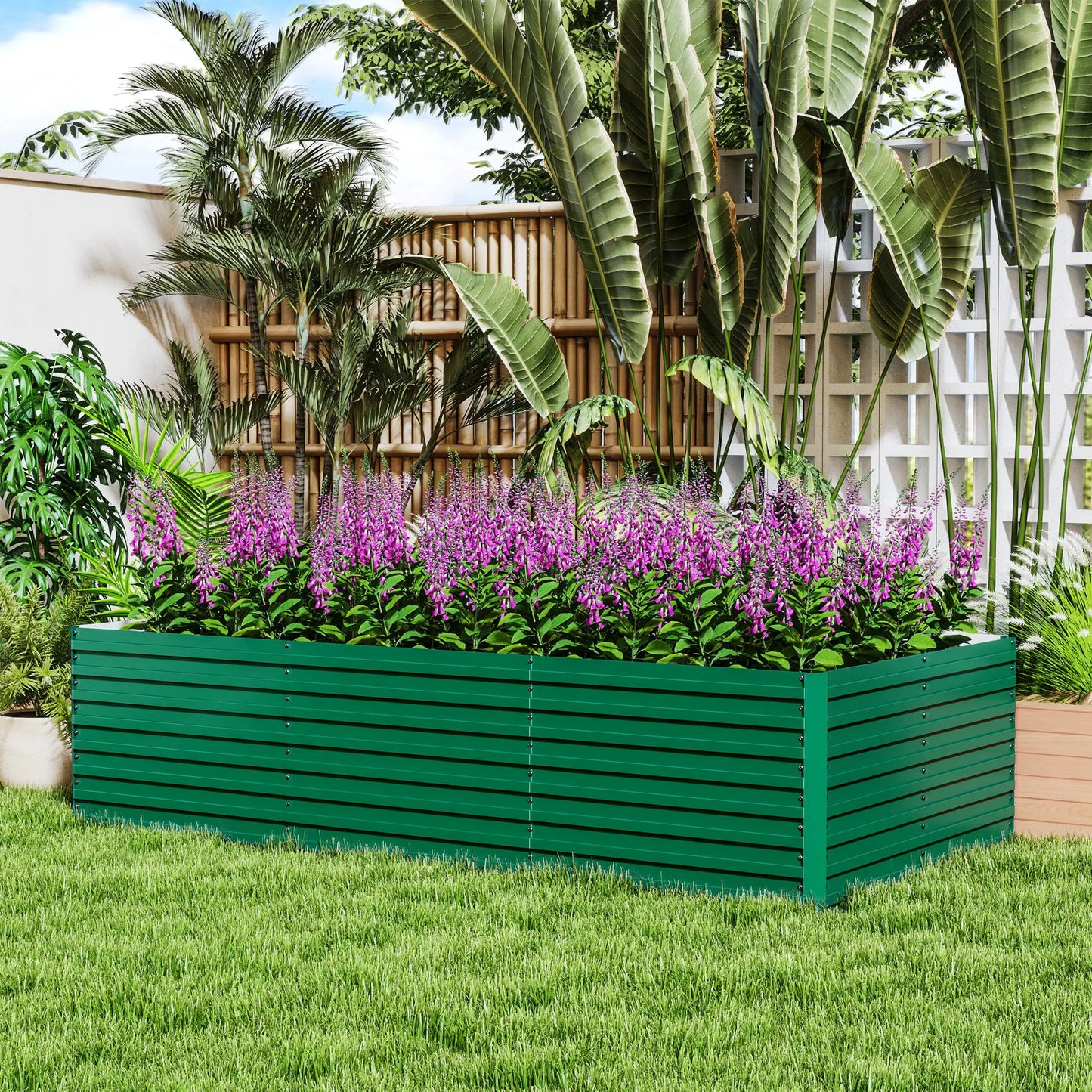 8' x 4' x 2' Raised Garden Bed, Galvanized Planter Box, Green Raised Garden Beds at Gallery Canada