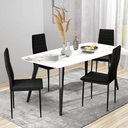 Modern Dining Chairs, Set of 4, High Back Upholstery, Metal Legs, Black Dining Chairs at Gallery Canada