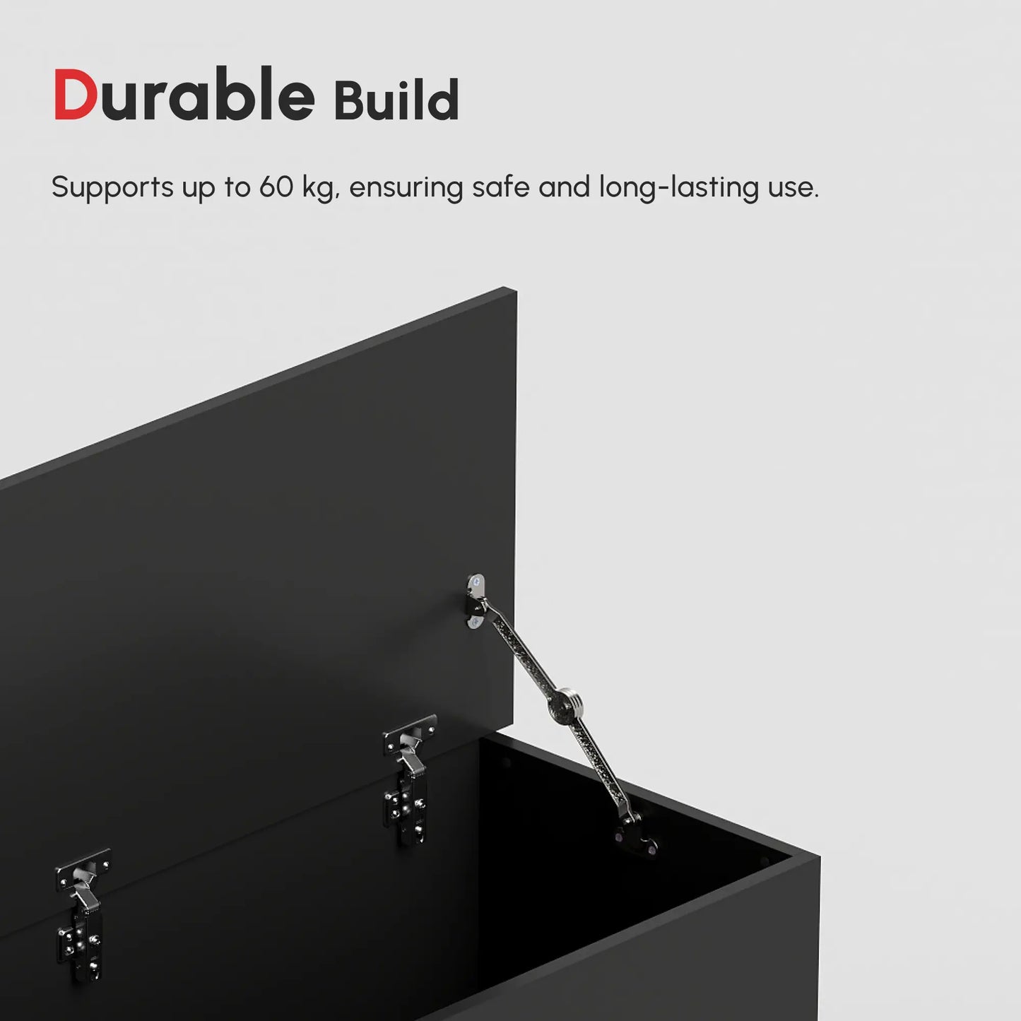 39.5" Storage Chest, 2 Safety Hinges, Flip-Top Lid, Black Storage Cabinets at Gallery Canada