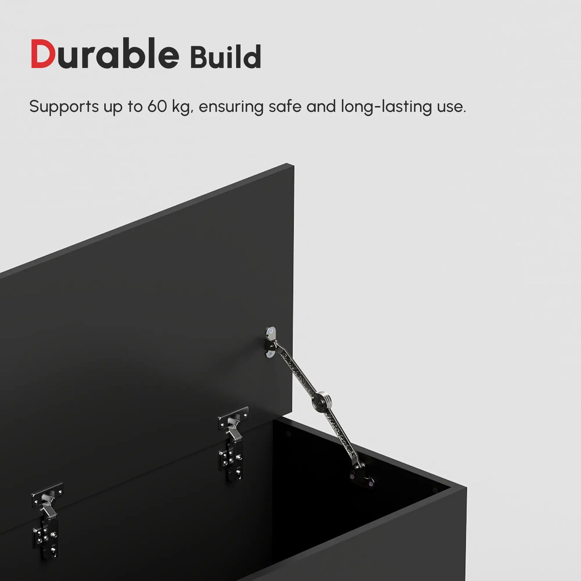 39.5" Storage Chest, 2 Safety Hinges, Flip-Top Lid, Black Storage Cabinets at Gallery Canada