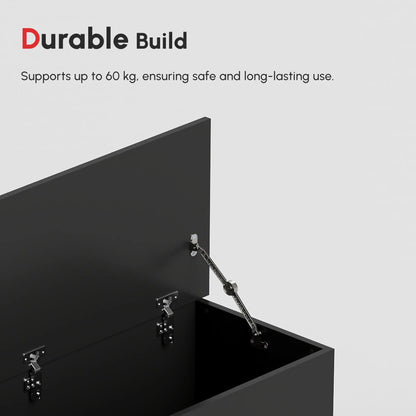 39.5" Storage Chest, 2 Safety Hinges, Flip-Top Lid, Black Storage Cabinets at Gallery Canada