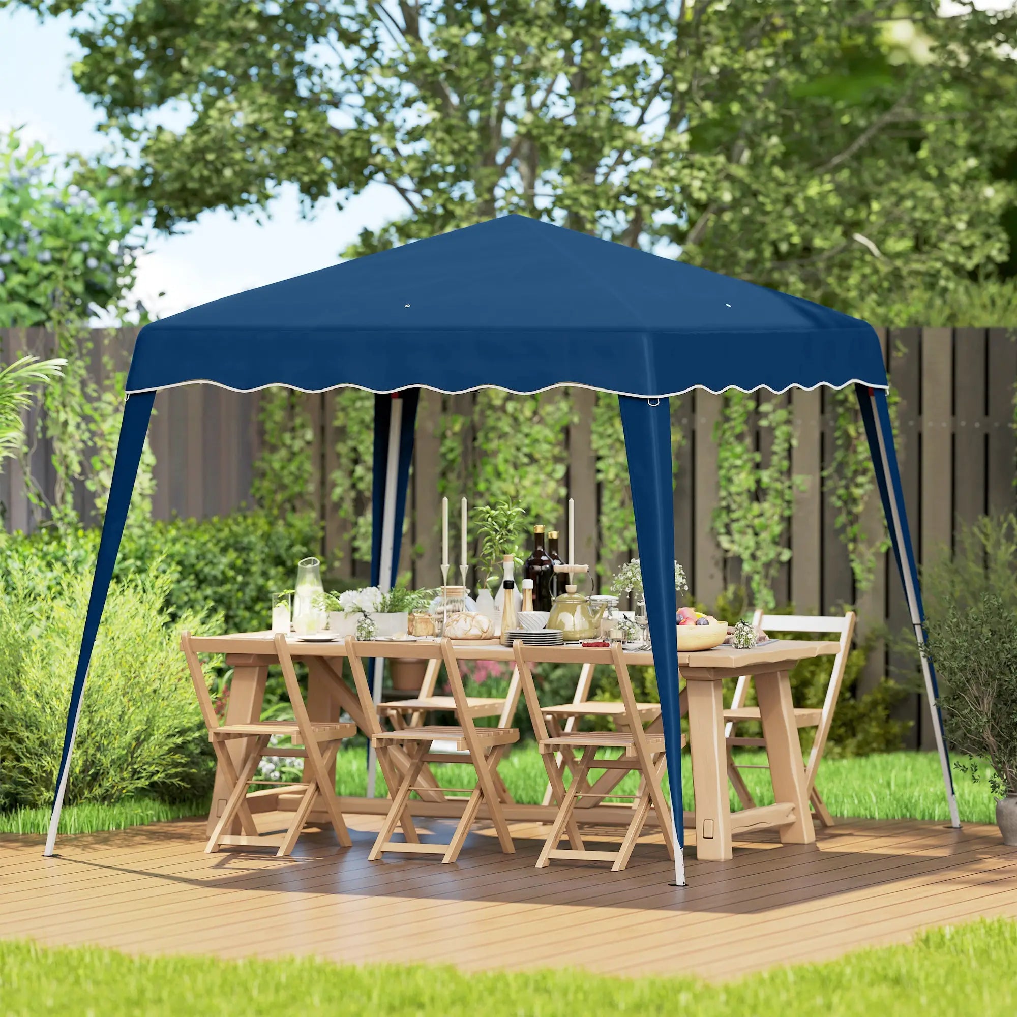 8' x 8' Pop Up Canopy, Outdoor Foldable Tent, Portable With Bag, Blue Pop Up Canopies at Gallery Canada