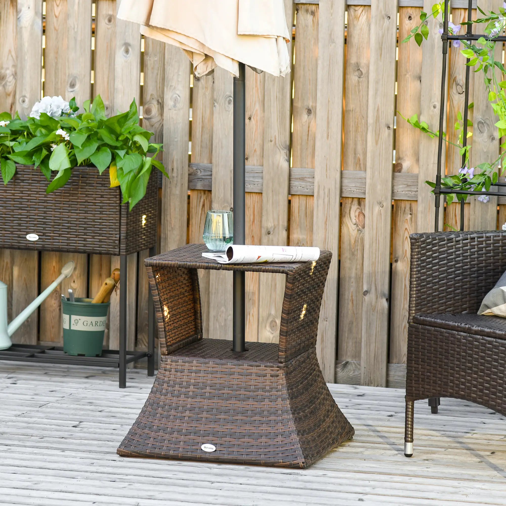 Rattan Wicker Side Table 21.3